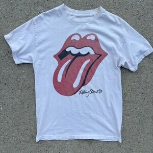Vintage rolling stones 69' shirt with distressing on collar